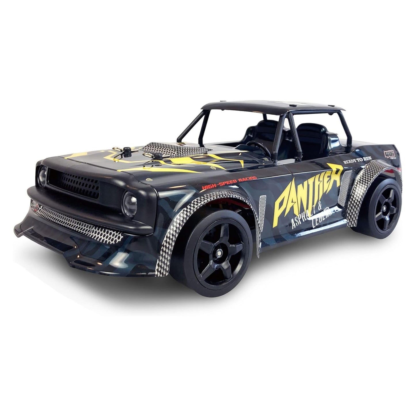 Amewi 21088 1/16 2WD Ready-to-Run RC Drift Car Black Panther with LED Lights