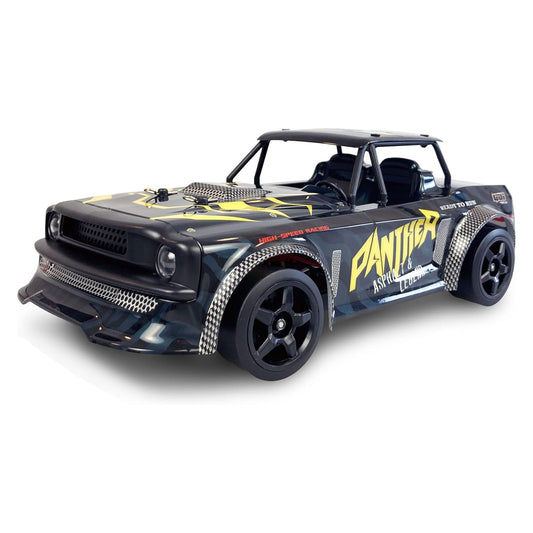 Amewi 21088 1/16 2WD Ready-to-Run RC Drift Car Black Panther with LED Lights