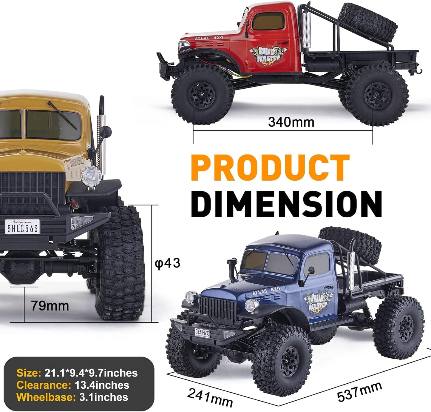 RocHobby Atlas S 1/10 Scale 4WD Brushed RC Rock Crawler