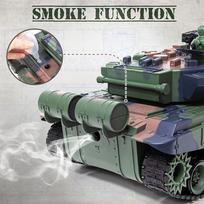 1/18 Scale T-90 4WD RC Battle Tank Ready-to-Run with BB Launcher, Smoke, Sound and Lights
