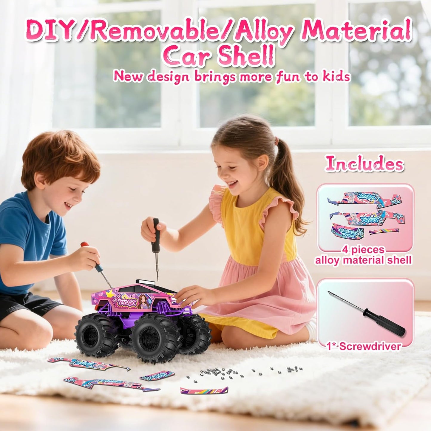 Dafotil 1/18 4WD Ready-to-Run Amphibious RC Monster Truck for Girls