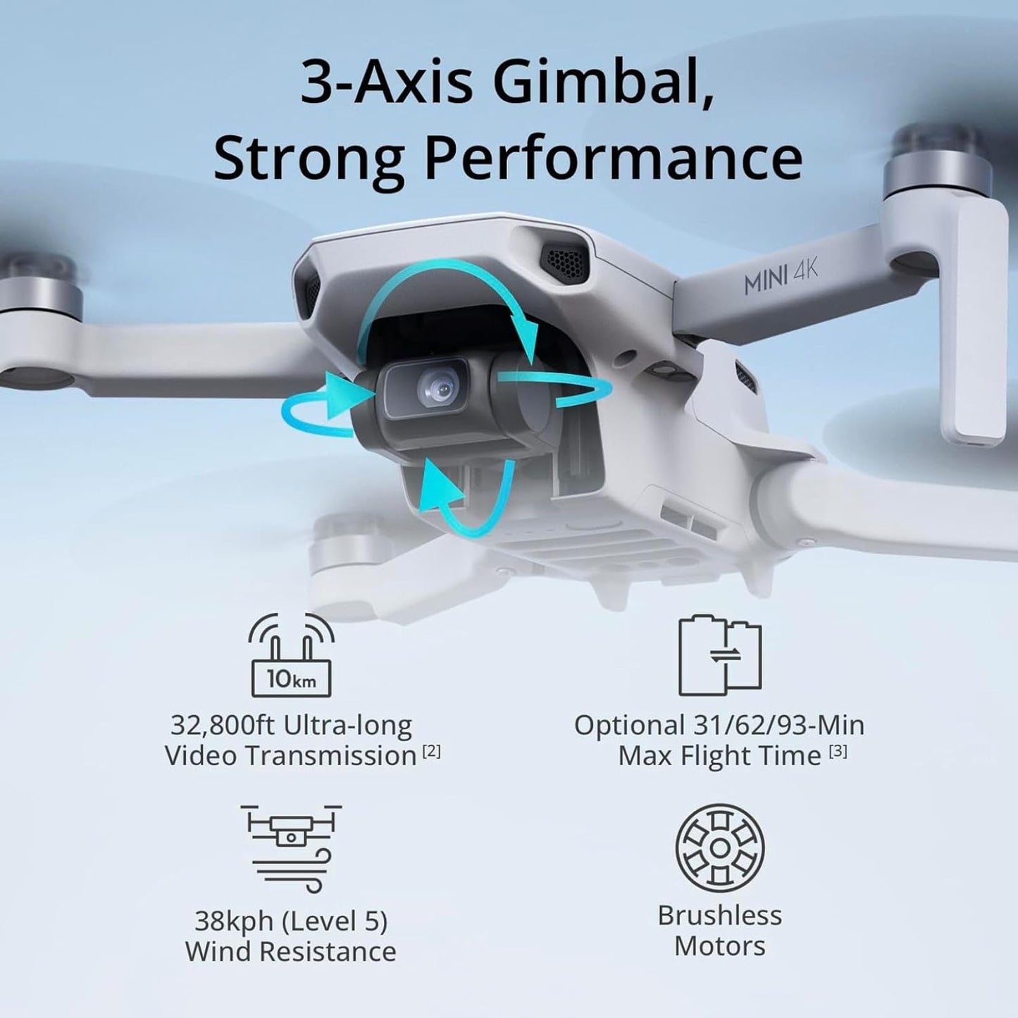DJI Mini 3 RC Drone with 3-Axis Gimbal and 4K Camera