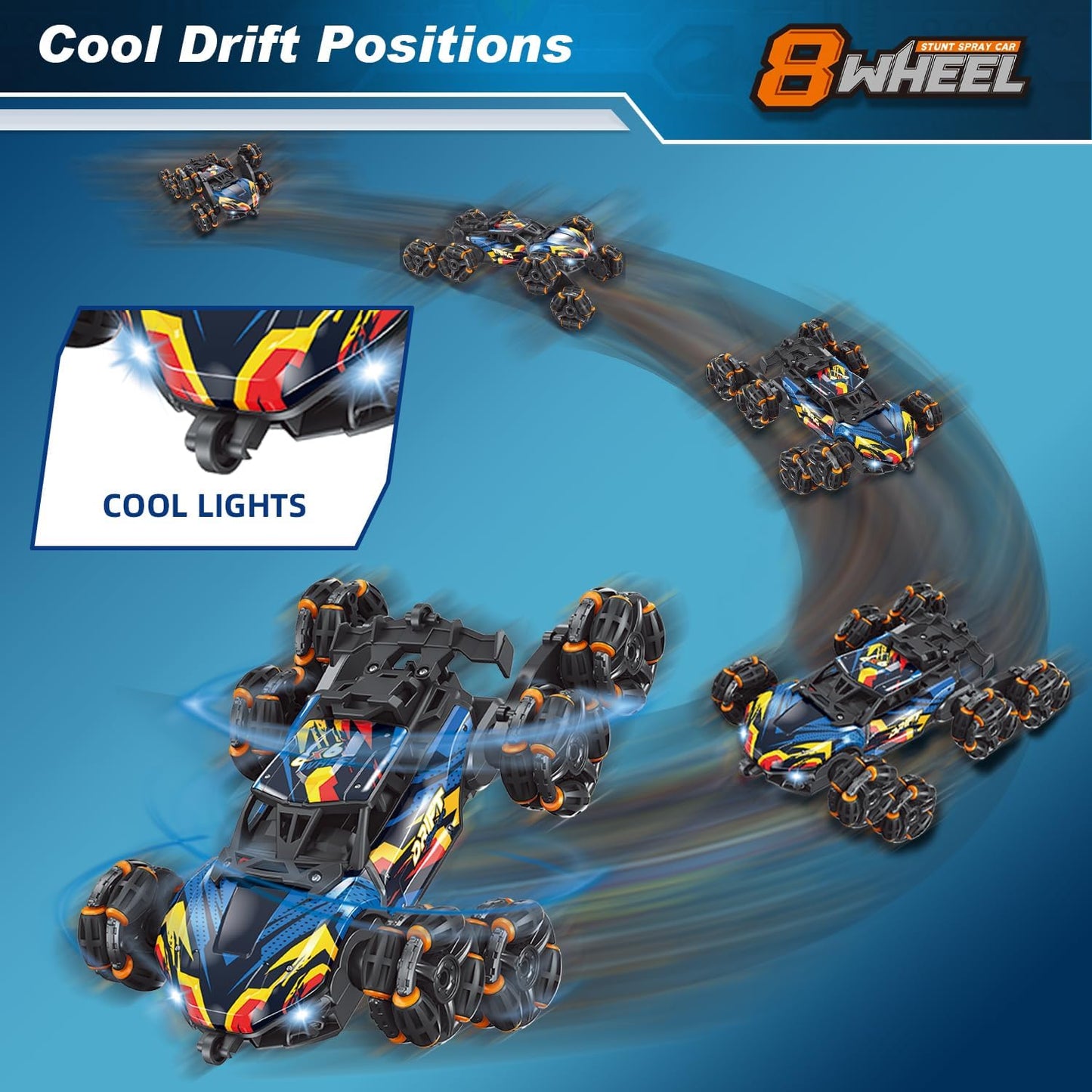 NEXBOX Gesture Sensing Hand-Controlled Stunt Car – 8-Wheel RC Toy