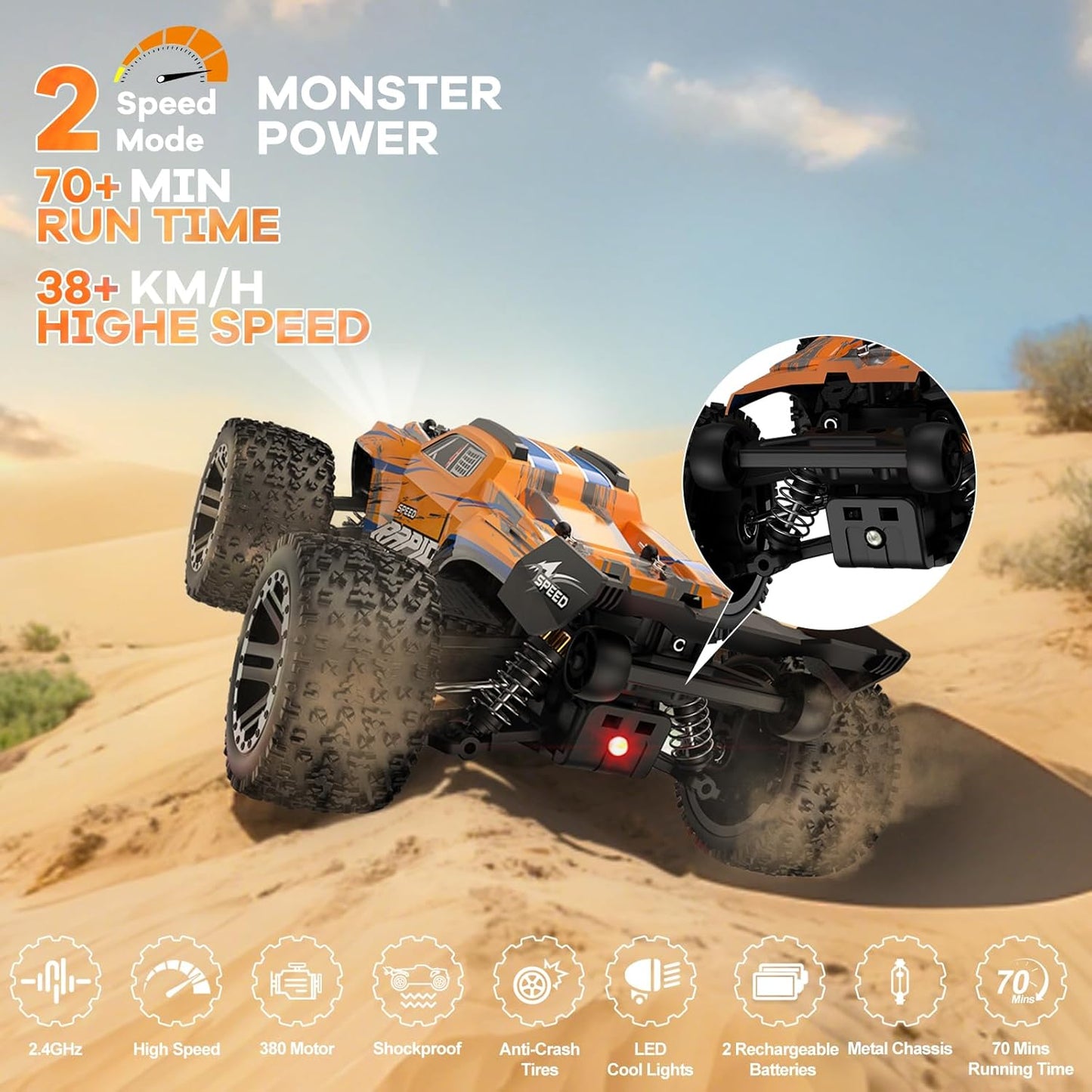 Nikuku 1/20 Scale 4WD All-Terrain Waterproof RC Truck – High-Speed Ready-to-Run