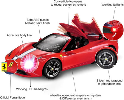 RASTAR 1/14 Scale Ferrari 458 Speciale A RTR RC Car – Licensed, Convertible Roof