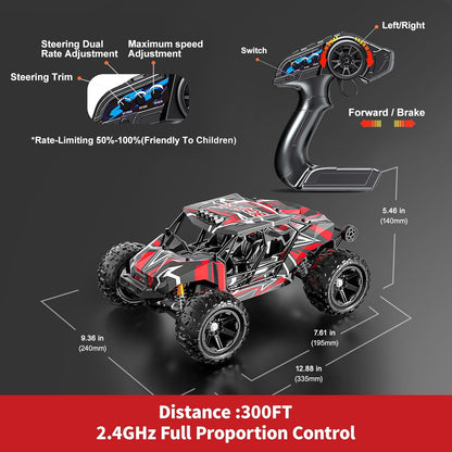 1/14 Scale 4WD Brushless RC Car – Full Roll-Cage Frame, 50 km/h Top Speed