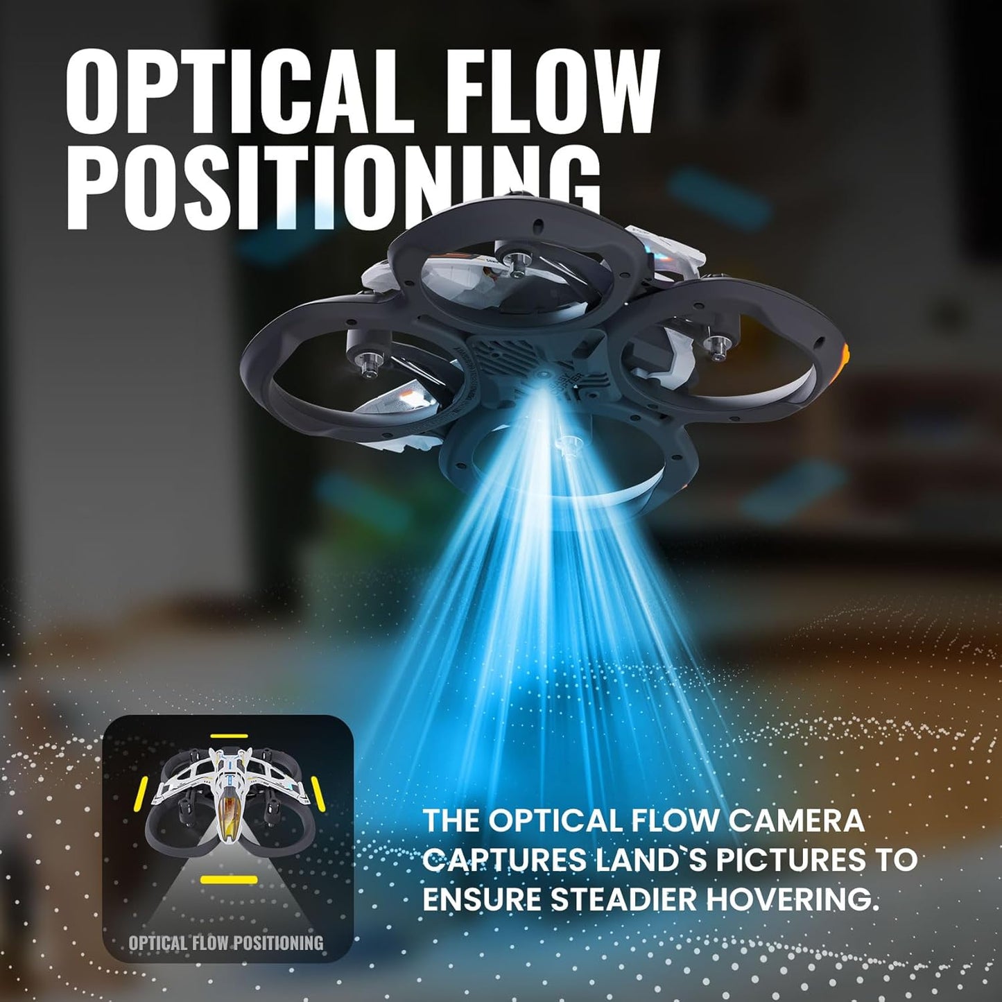 HISINGY Mach 500 Mini Drone – Optical Flow, LED Lights, Beginner Friendly