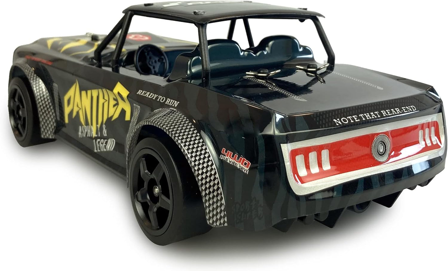 Amewi 21088 1/16 2WD Ready-to-Run RC Drift Car Black Panther with LED Lights