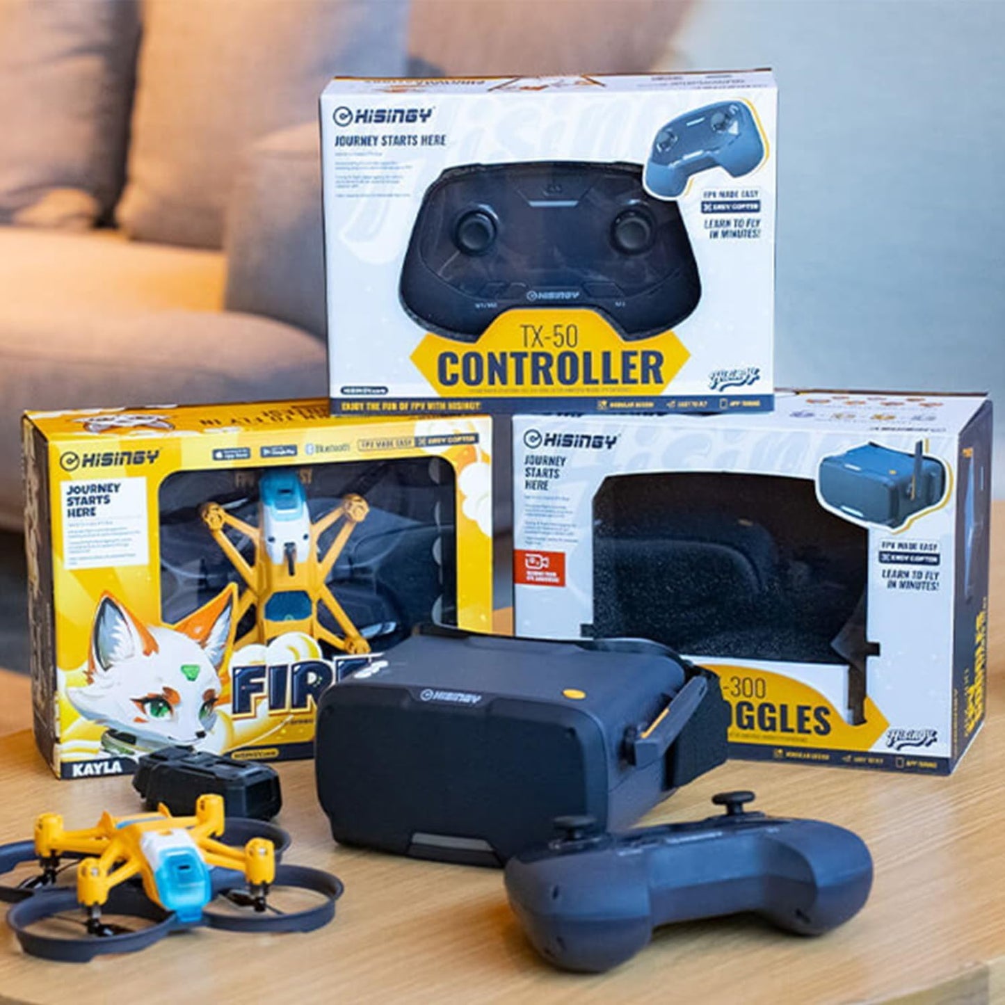 HISINGY Firefly FPV Drone Kit RTF with FPV Goggles and Controller