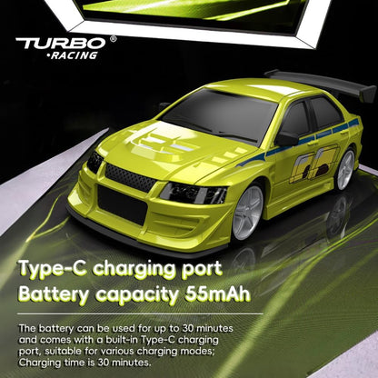 FLYCOLOR TurboRC 1:76 Mini Sports Car – Full Proportional with Two Interchangeable Shells
