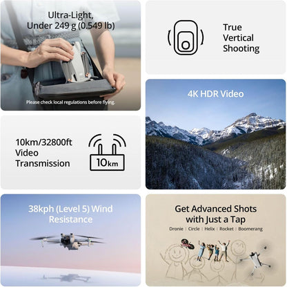 DJI Mini 3 Pro RC Drone with Intelligent Flight Modes and 4K Camera