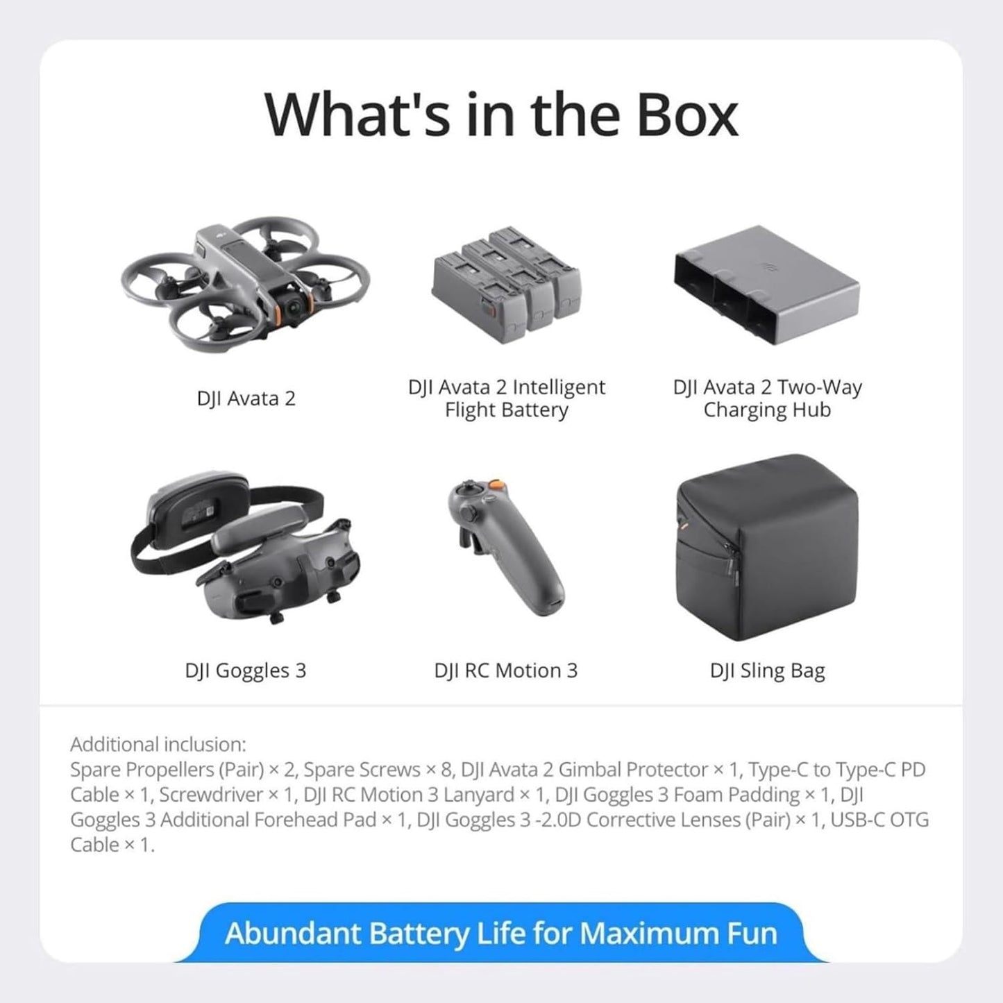 DJI Avata 2 Fly More Combo FPV Drone with 4K Camera and 3 Batteries