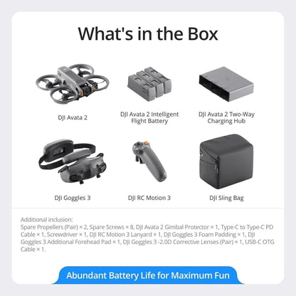 DJI Avata 2 Fly More Combo FPV Drone with 4K Camera and 3 Batteries