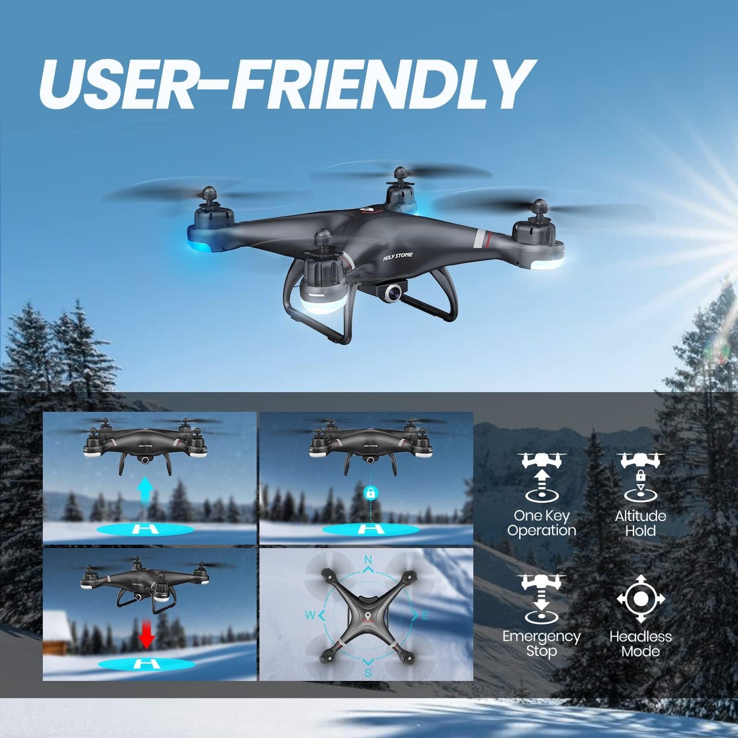 Holy Stone HS110G – Beginner-Friendly Foldable Camera Drone (1080p / FHD)