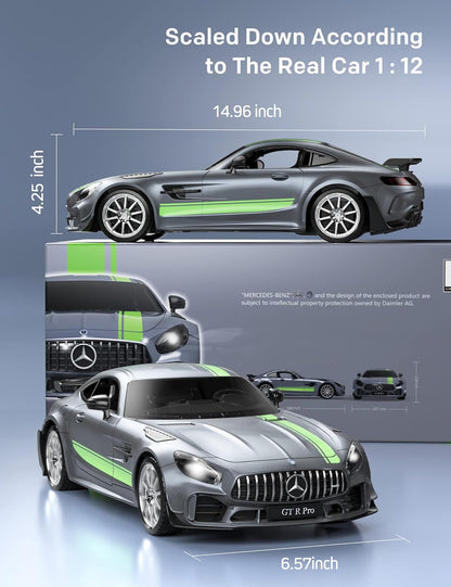 MIEBELY 1/12 Scale Mercedes-Benz GT-R Pro RC Car – 2.4 GHz, LED Lights, 7.4 V Battery