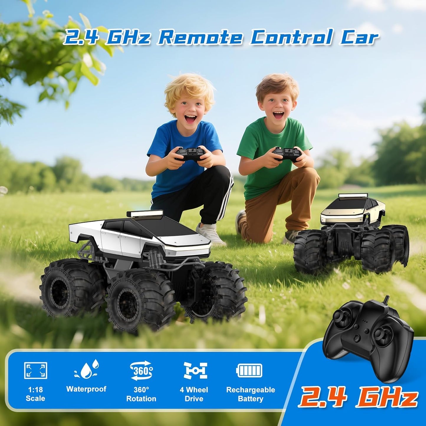 Dafotil 1/18 Amphibious Monster Truck – 4WD Waterproof Ready-to-Run