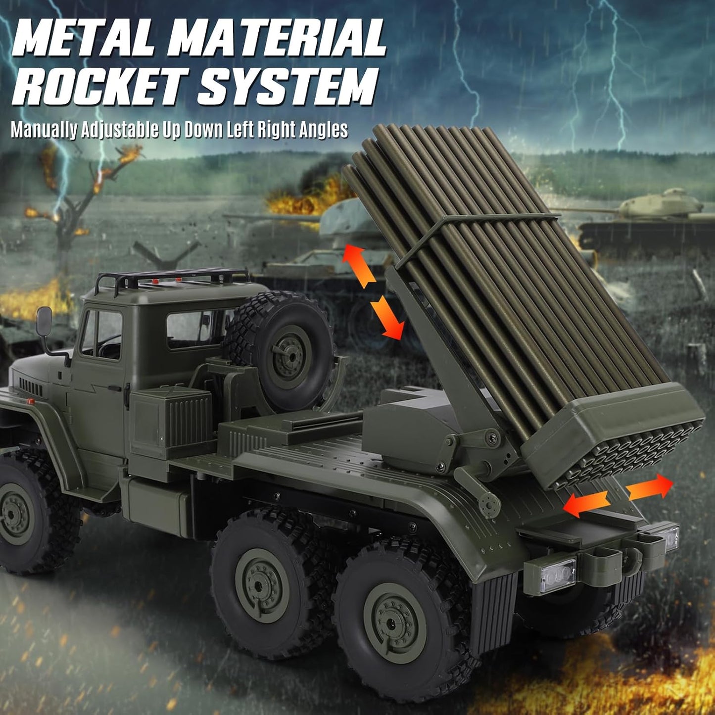 GoolRC 1/12 Scale 6WD Military Cargo Truck Ready-to-Run with LED Lights