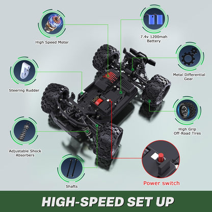 1/18 4WD Brushless Waterproof RC High-Speed Monster Truck