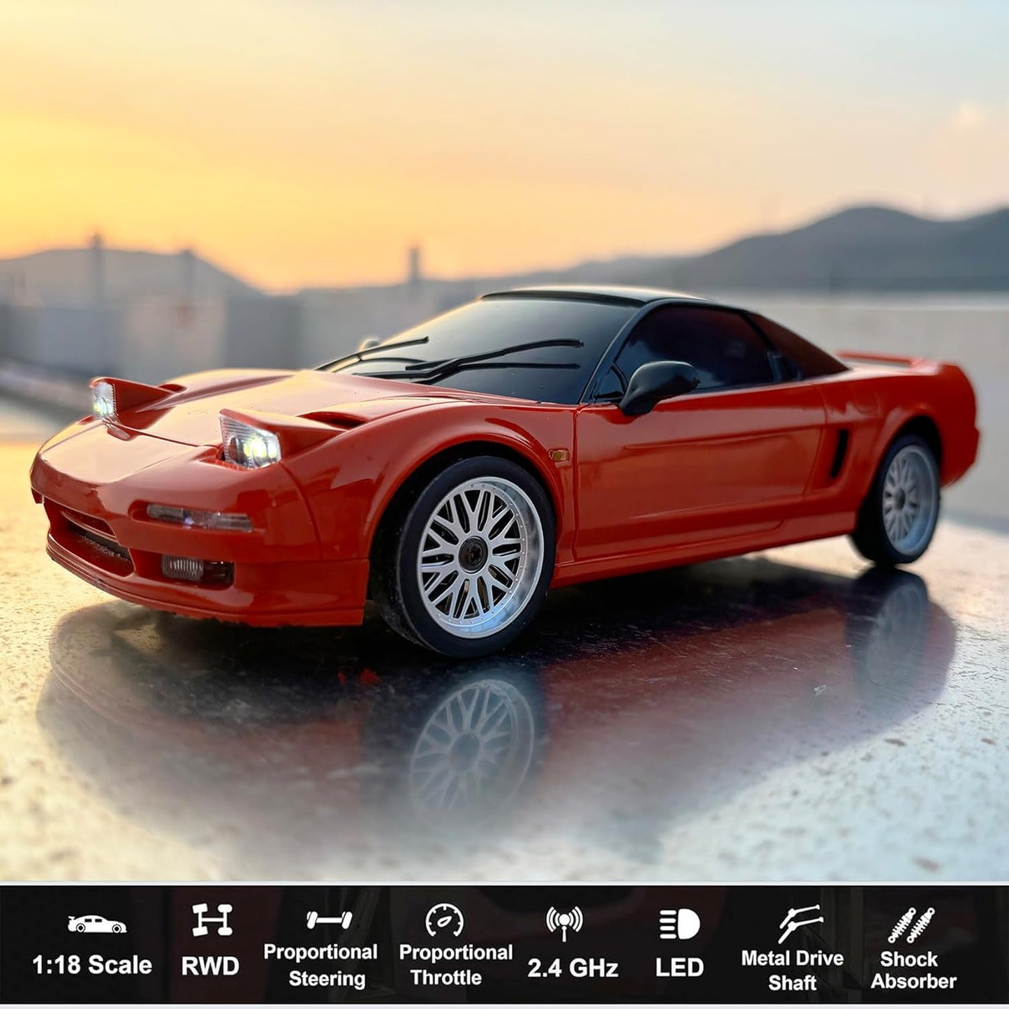 LDRC LD1803 1/18 Scale RWD Drift Car – Proportional Control, Gyro-Assisted