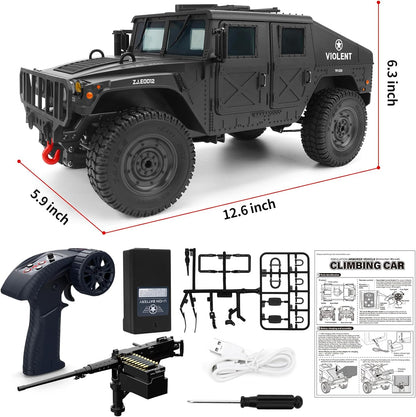 SWATOW 1/14 Scale 4WD Brushed RC Military Rock Crawler - All-Terrain Truck Ready-to-Run with LED Lights