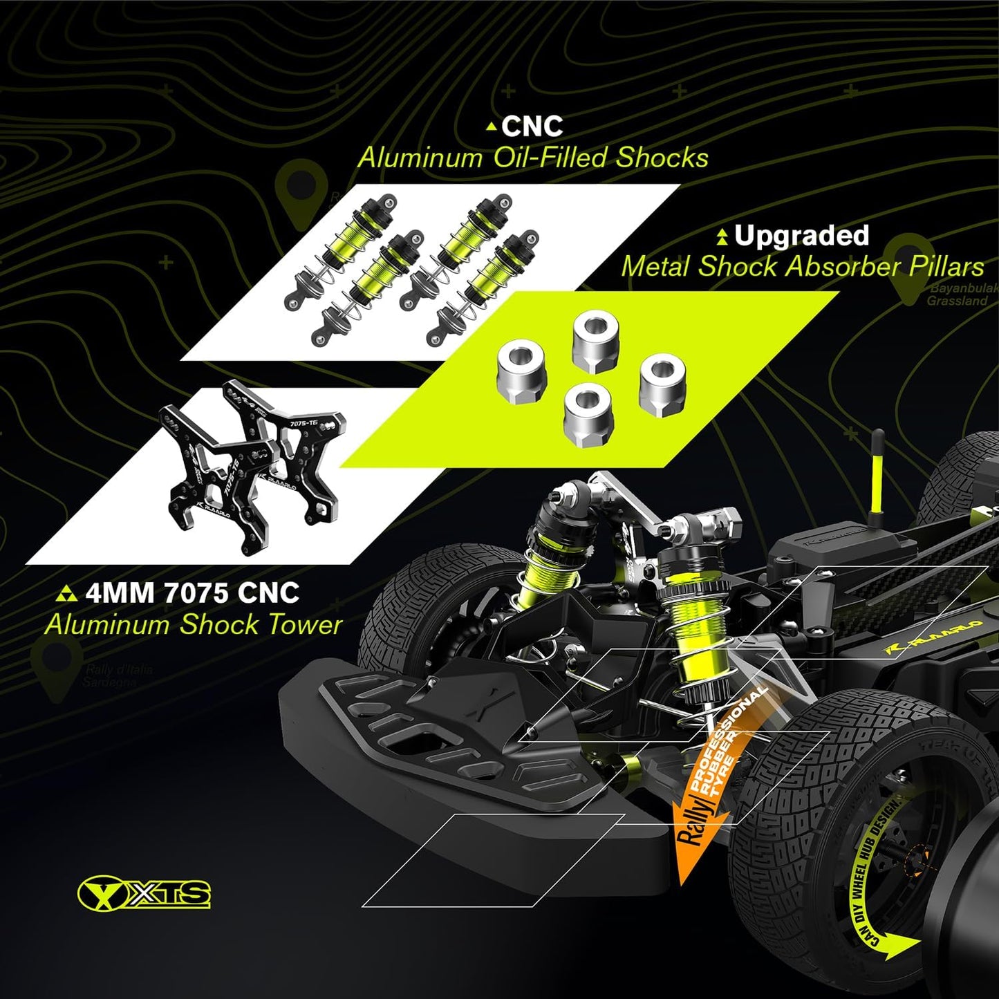 CROBOLL 1/10 4WD Ready to Run Brushless RC Drift Car with 3S 2200mAh Battery
