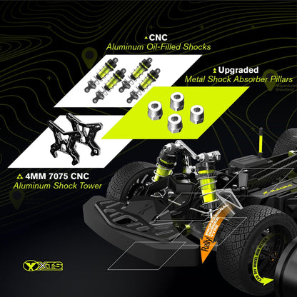 CROBOLL 1/10 4WD Ready to Run Brushless RC Drift Car with 3S 2200mAh Battery