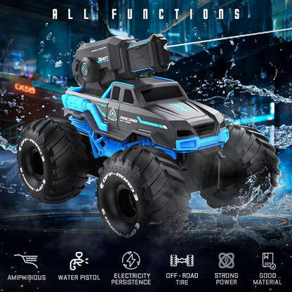 BEZGAR amphibious RC truck front three-quarter with features