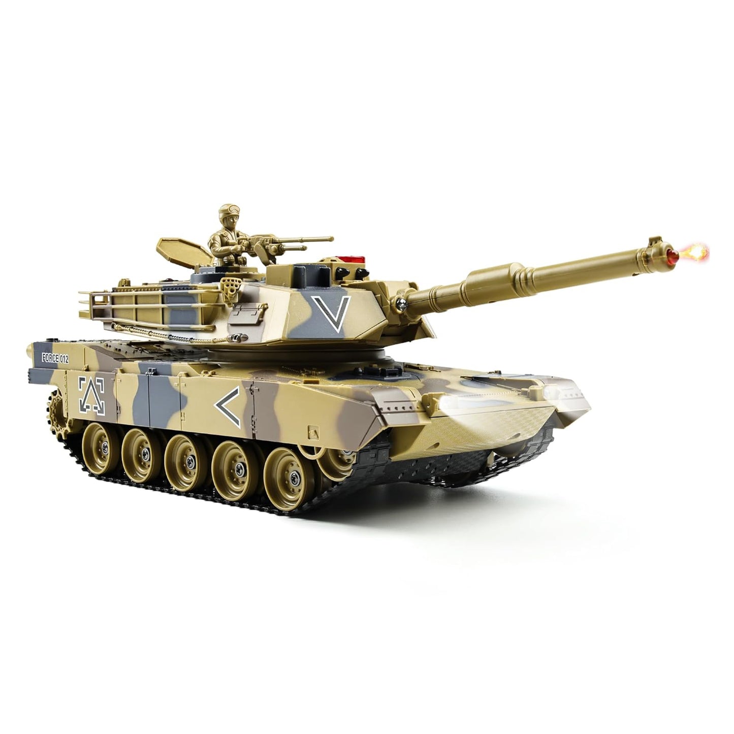 KAIM Kid's 1/24 US M1A2 Abrams RC Battle Tank with Smoke, Lights & Sounds