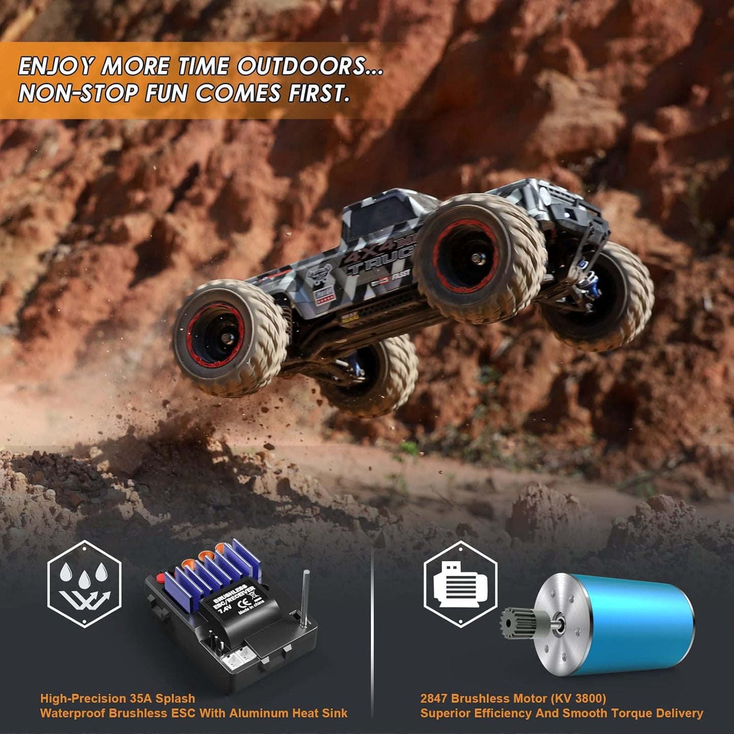 HAIBOXING 903A 1/18 4WD Brushless RTR Fast Off-Road RC Monster Truck