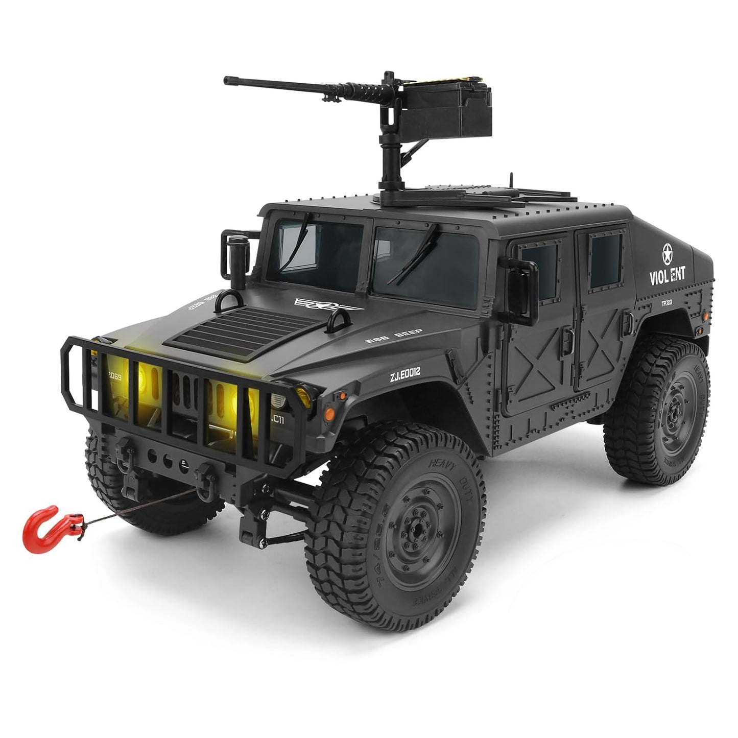 SWATOW 1/14 Scale 4WD Brushed RC Military Rock Crawler - All-Terrain Truck Ready-to-Run with LED Lights