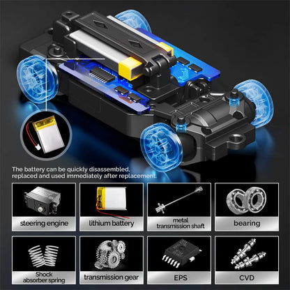 Hstar D43-01 1/43 4WD RTR Mini Drift RC Car with Gyro & Alloy Body