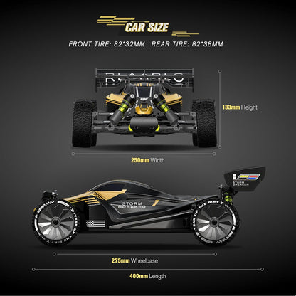 RIAARIO 1/10 Scale 4WD Brushless RC High-Speed Monster Truck Ready-to-Run Waterproof All-Terrain