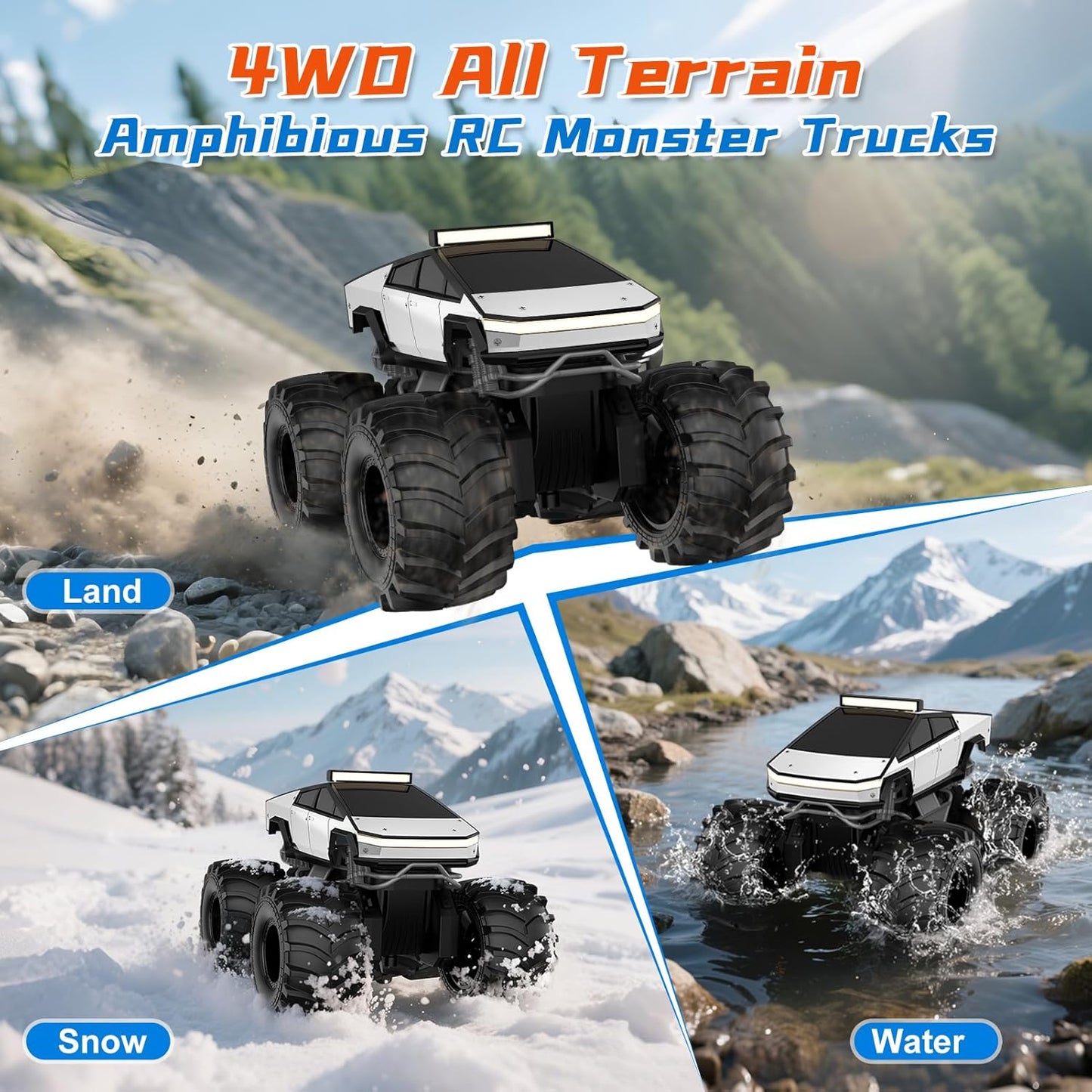 Dafotil 1/18 Amphibious Monster Truck – 4WD Waterproof Ready-to-Run