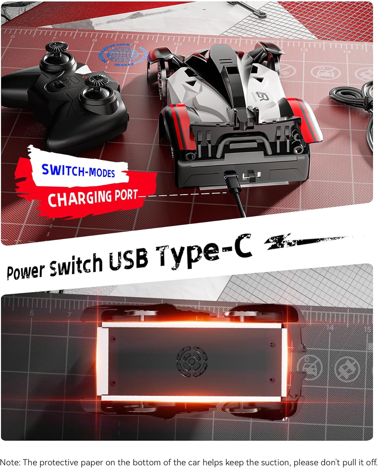 1/16 4WD Ready-to-Run RC Stunt Car with Headlights and Rechargeable Battery