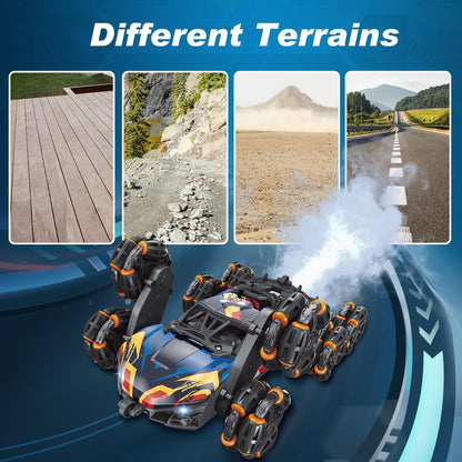 NEXBOX Gesture Sensing Hand-Controlled Stunt Car – 8-Wheel RC Toy