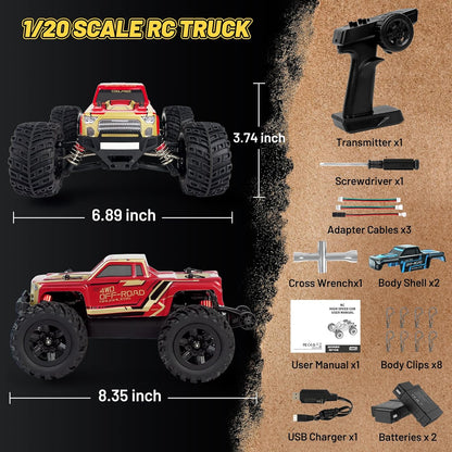 CoolFree JT20W V2 1/20 4WD Brushless Waterproof High-Speed RC Monster Truck