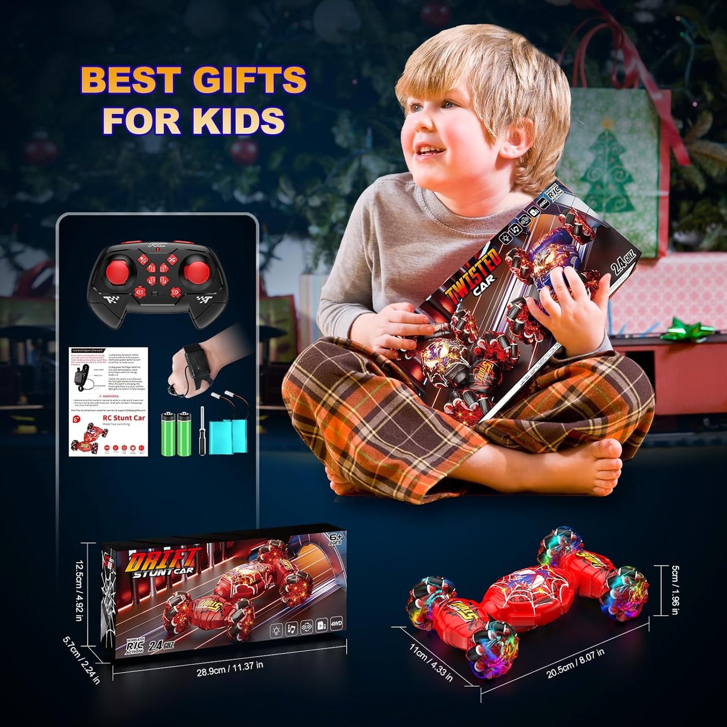 Nikuku 1/16 360-Degree Rotating RC Car with Remote Control for Kids