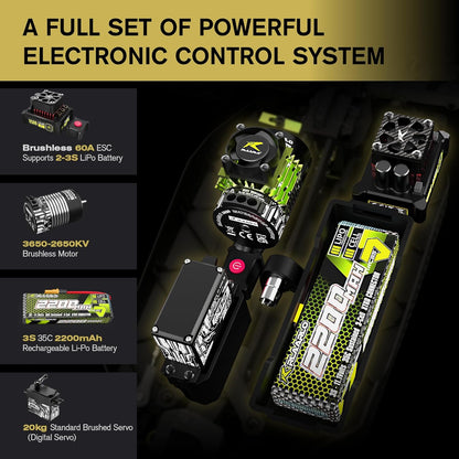 RLAARLO 1/10 4WD Brushless RC Buggy RTR – 50+ MPH
