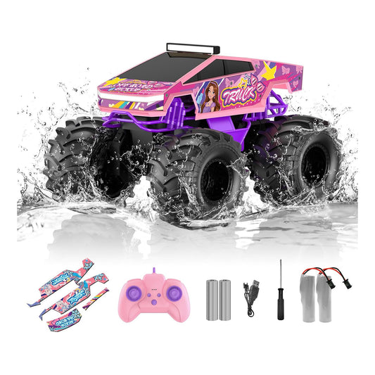 Dafotil 1/18 4WD Ready-to-Run Amphibious RC Monster Truck for Girls