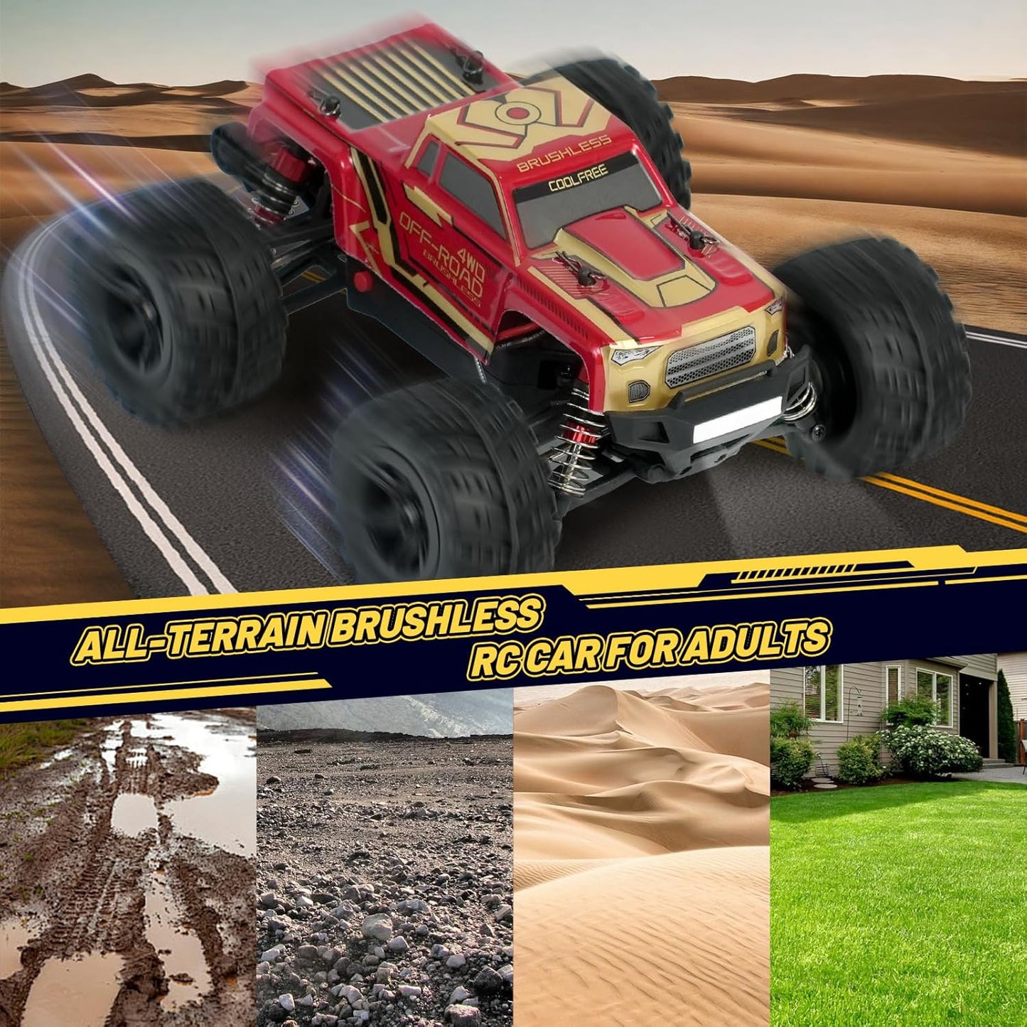 CoolFree JT20W V2 1/20 4WD Brushless Waterproof High-Speed RC Monster Truck