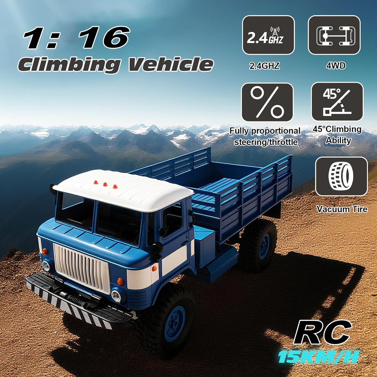 Jaming B-24 24V 4WD Kids Ride-On Truck – GAZ-66 Style Off-Road Ready-to-Run