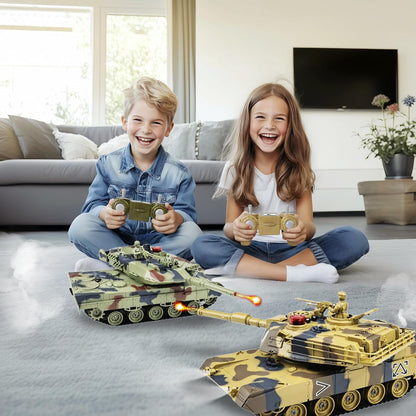 KAIM Kid's 1/24 US M1A2 Abrams RC Battle Tank with Smoke, Lights & Sounds