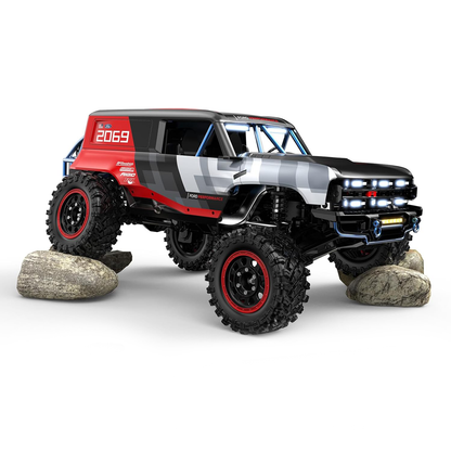 MJX Hyper Go H12P Ford Bronco R 1/12 4WD brushless RC rock crawler front three-quarter view