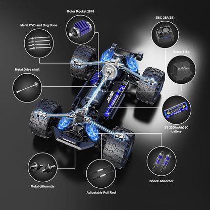 JIUSI 1/16 Scale 4WD Brushless Off-Road RC Monster Truck