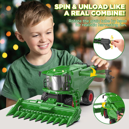 2.4GHz RC Combine Harvester 1/24 Scale 4WD Farm Vehicle Ready-to-Run with Lights and Sounds