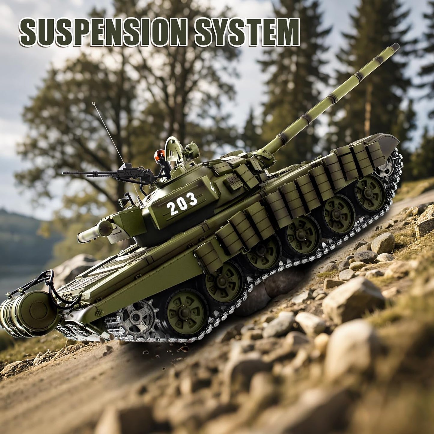Supdex 1/16 Soviet T-72 Ready-to-Run RC Battle Tank with Metal Upgrades