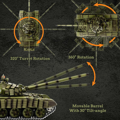 Supdex 1/16 Soviet T-72 Ready-to-Run RC Battle Tank with Metal Upgrades