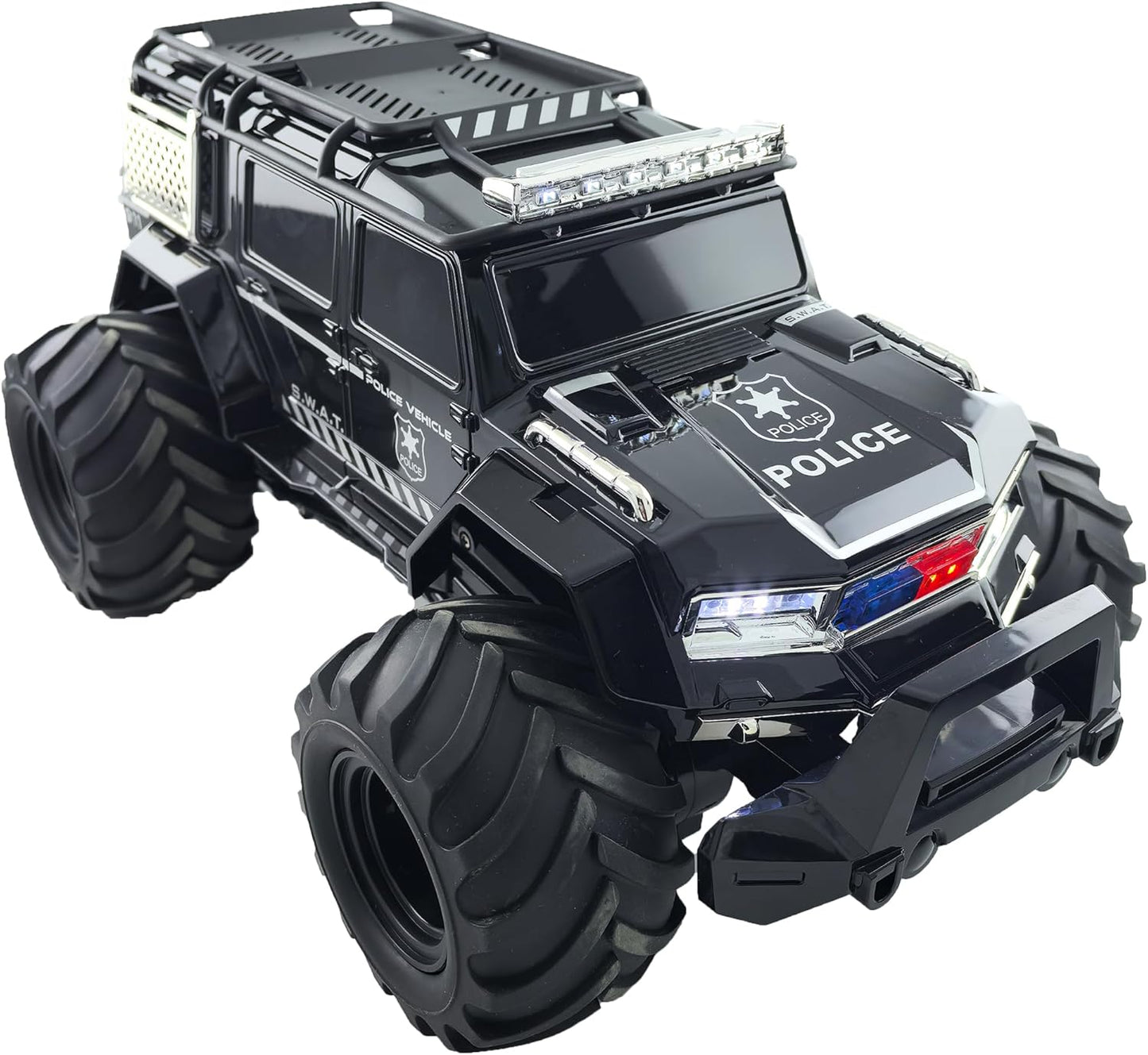 Threeking 1/16 Waterproof Amphibious Police Truck – 4WD RC Monster Truck