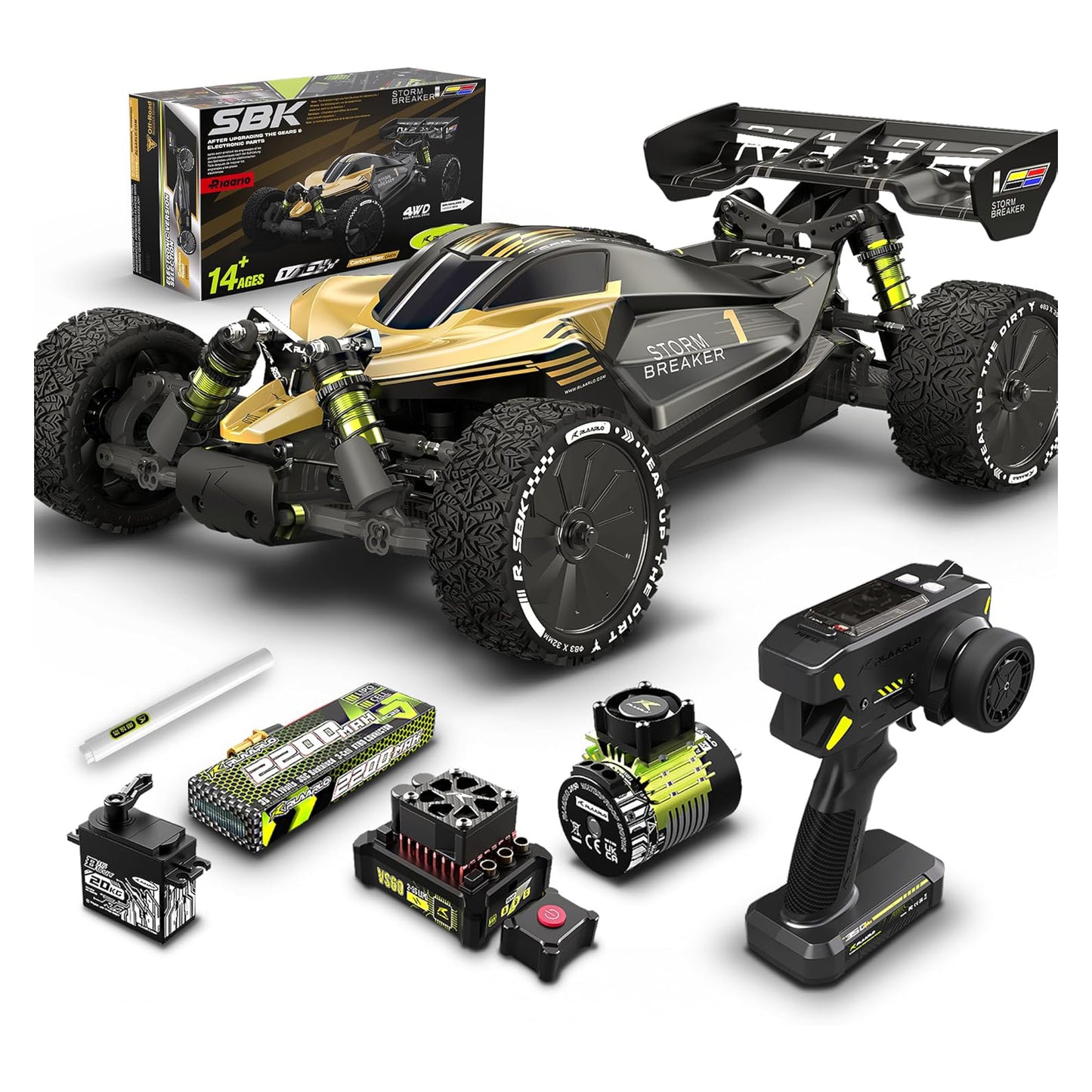 RIAARIO 1/10 Scale 4WD Brushless RC High-Speed Monster Truck Ready-to-Run Waterproof All-Terrain