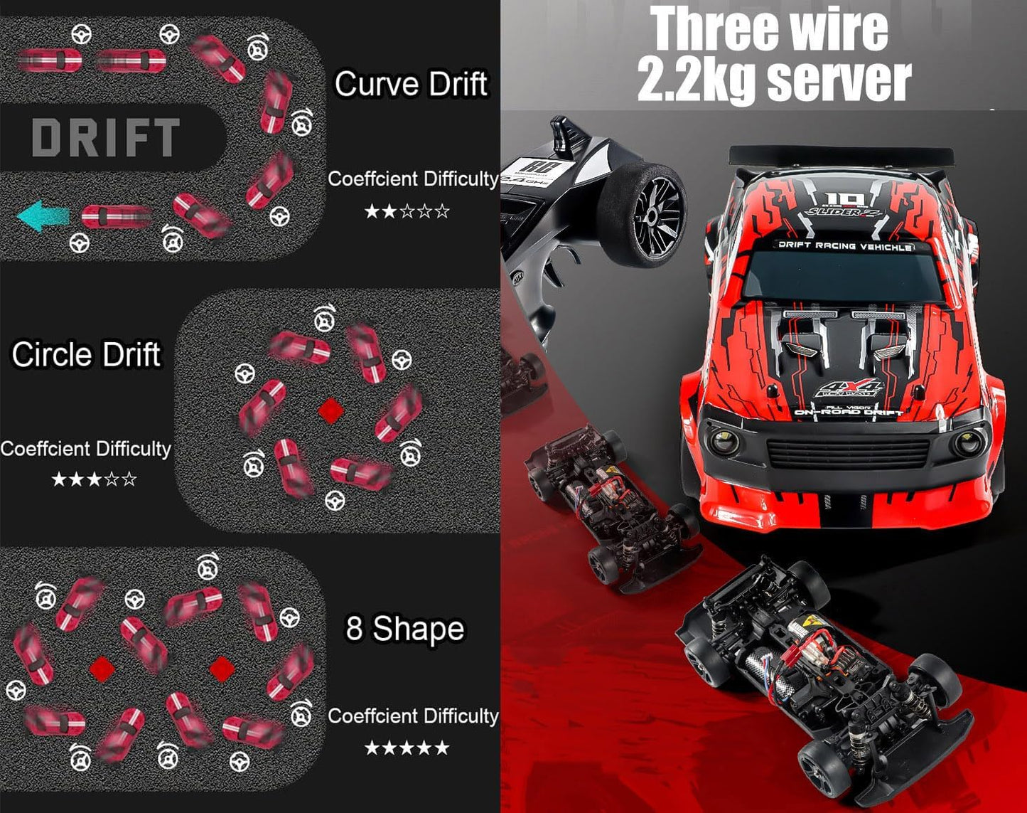 WPL D12 1/10 2WD Ready-to-Run RC Drift Car with Gyroscope